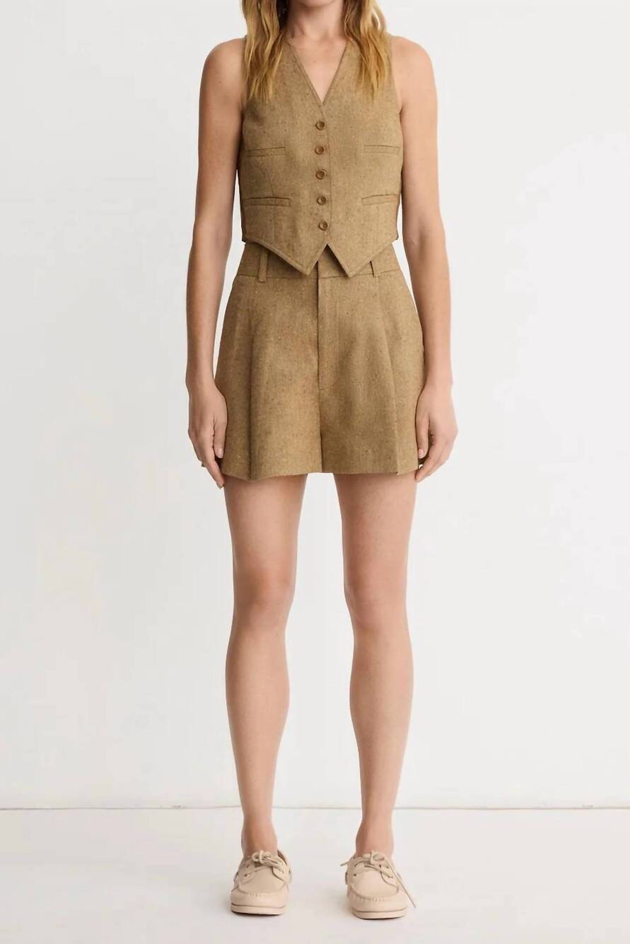 NEW SMYTHE cropped vest in tortilla